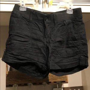 Black linen shorts